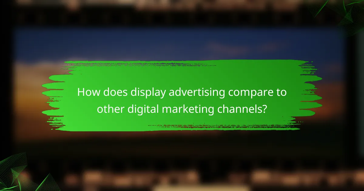 How does display advertising compare to other digital marketing channels?