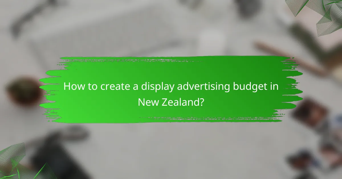 How to create a display advertising budget in New Zealand?