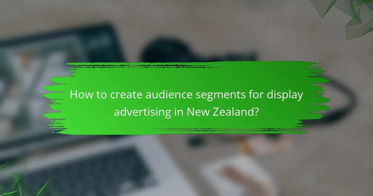 How to create audience segments for display advertising in New Zealand?