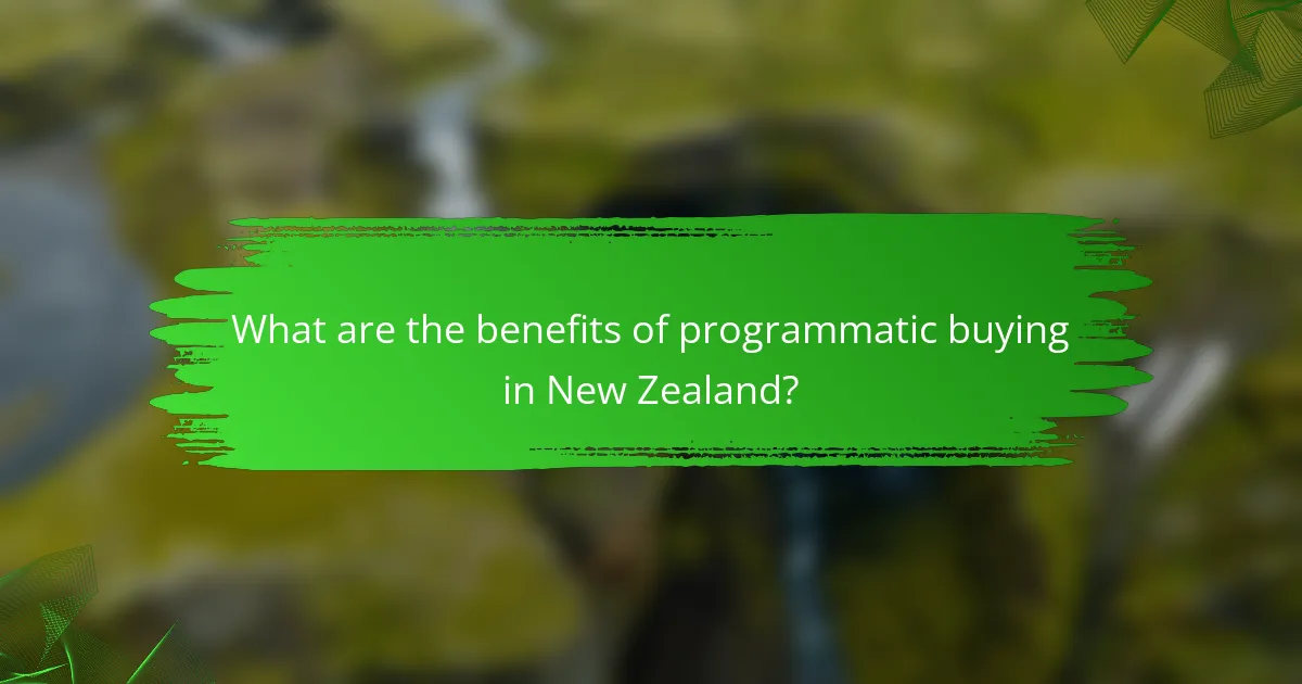 What are the benefits of programmatic buying in New Zealand?
