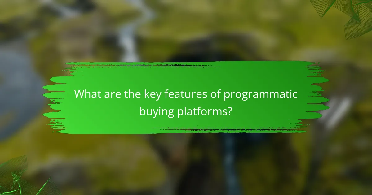 What are the key features of programmatic buying platforms?