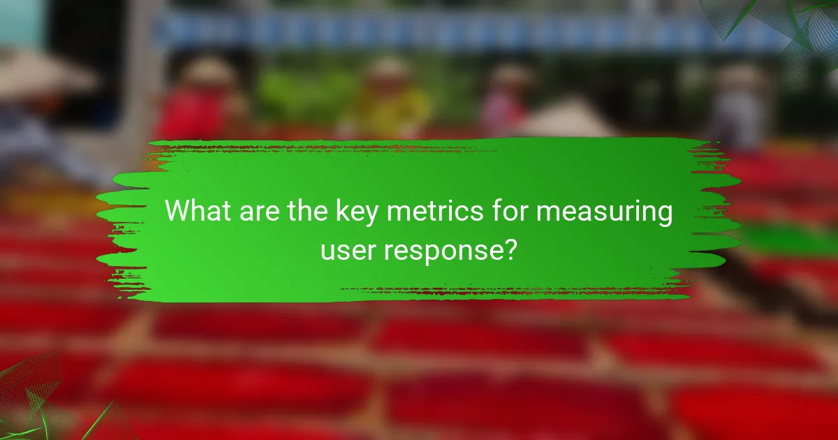 What are the key metrics for measuring user response?