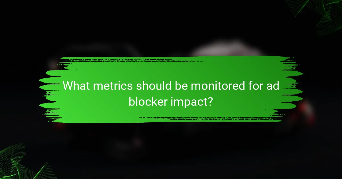 What metrics should be monitored for ad blocker impact?
