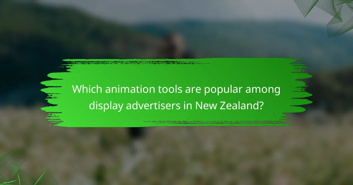 Which animation tools are popular among display advertisers in New Zealand?